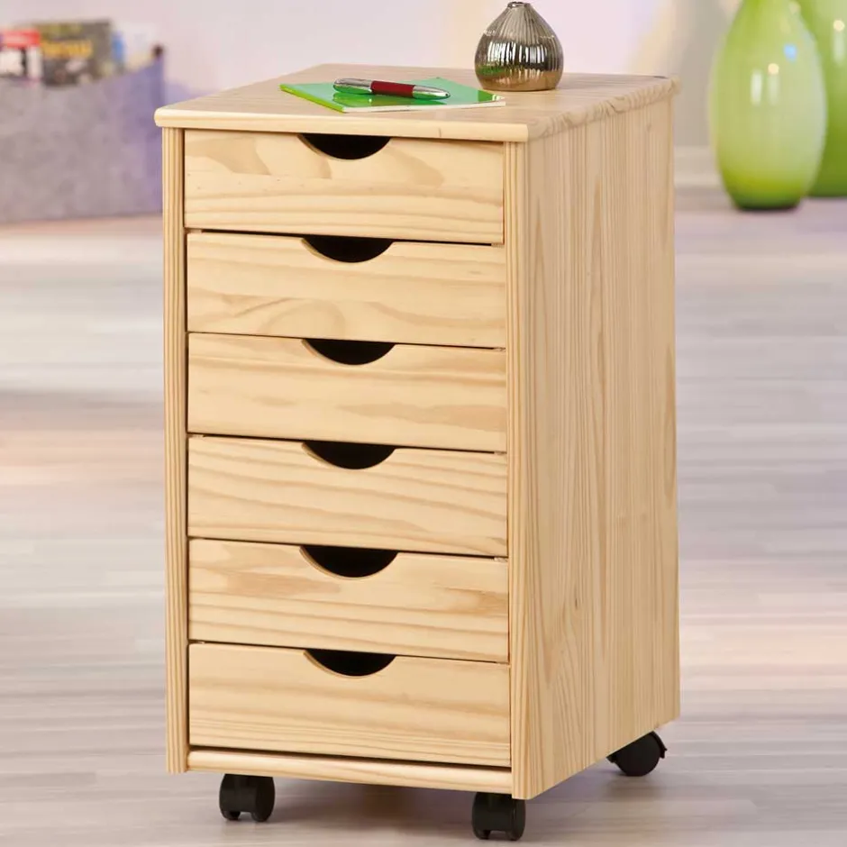 Rollcontainer Nabrosia aus Kiefer Massivholz^Wohnen Sale