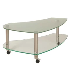 Rollen Couchtisch Locondra mit Glasplatte^Wohnen Discount