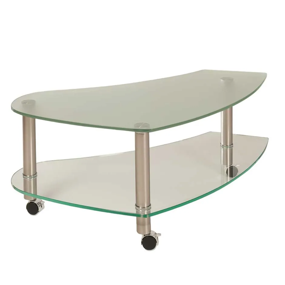 Rollen Couchtisch Locondra mit Glasplatte^Wohnen Discount