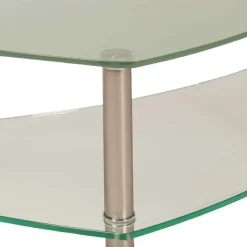 Rollen Couchtisch Locondra mit Glasplatte^Wohnen Discount