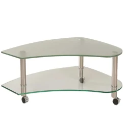 Rollen Couchtisch Locondra mit Glasplatte^Wohnen Discount