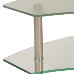 Rollen Couchtisch Locondra mit Glasplatte^Wohnen Discount