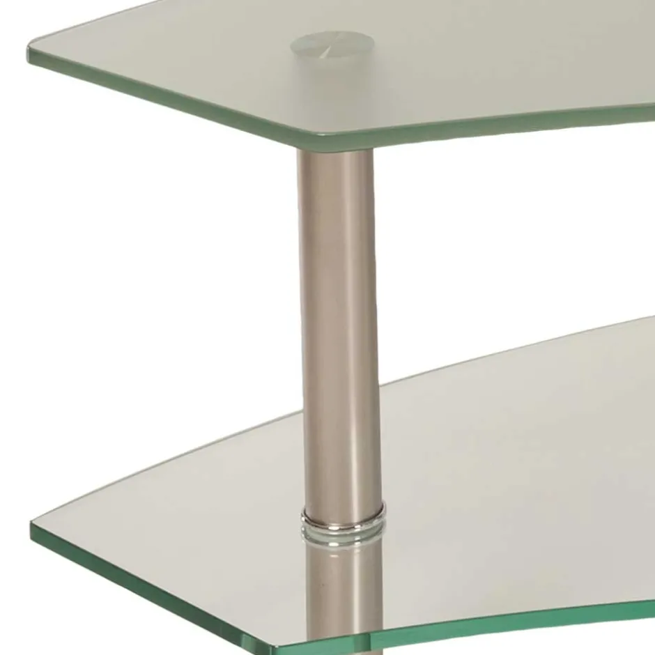 Rollen Couchtisch Locondra mit Glasplatte^Wohnen Discount