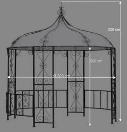 Wohnen Romantischer Pavillon Javirella in Rund 300 cm