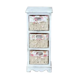 Romantisches Regal mit 3 Körben Fortiguno in Weiß^Wohnen Clearance