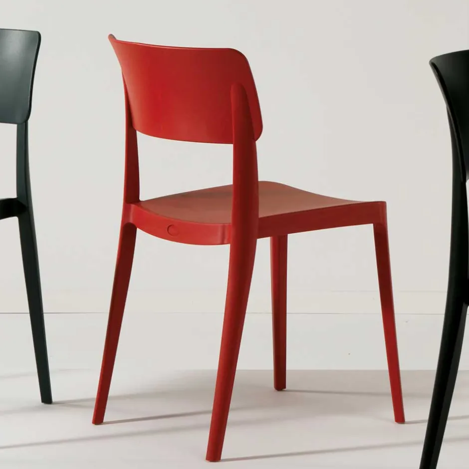 Rote Stühle aus Polypropylen stapelbar - Ophila (4er Set)^Wohnen Sale