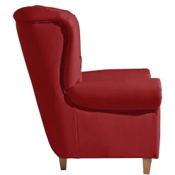 Roter Kunstleder Sessel im Chesterfield Look - Swan^Wohnen Hot