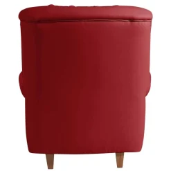 Roter Kunstleder Sessel im Chesterfield Look - Swan^Wohnen Hot