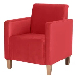 Wohnen Roter Polstersessel mit Samtvelours-Bezug - Gedeon