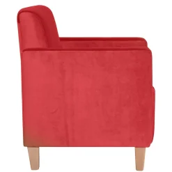 Wohnen Roter Polstersessel mit Samtvelours-Bezug - Gedeon