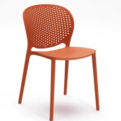 Wohnen Roter Stuhl aus Kunststoff Fenturam stapelbar (4er Set)