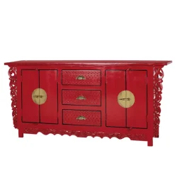Wohnen Rotes Sideboard im Asia Style - Iscian