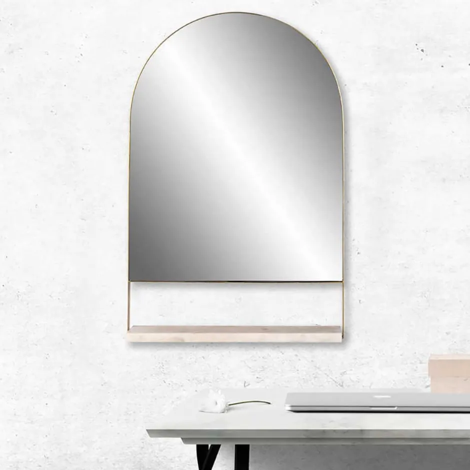 Rundbogen-Spiegel mit Marmor Ablage - Nostalc^Wohnen New
