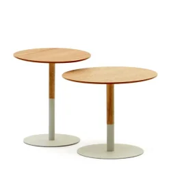 Wohnen Runde Beistelltische zweifarbig - Linuselia (zweiteilig)