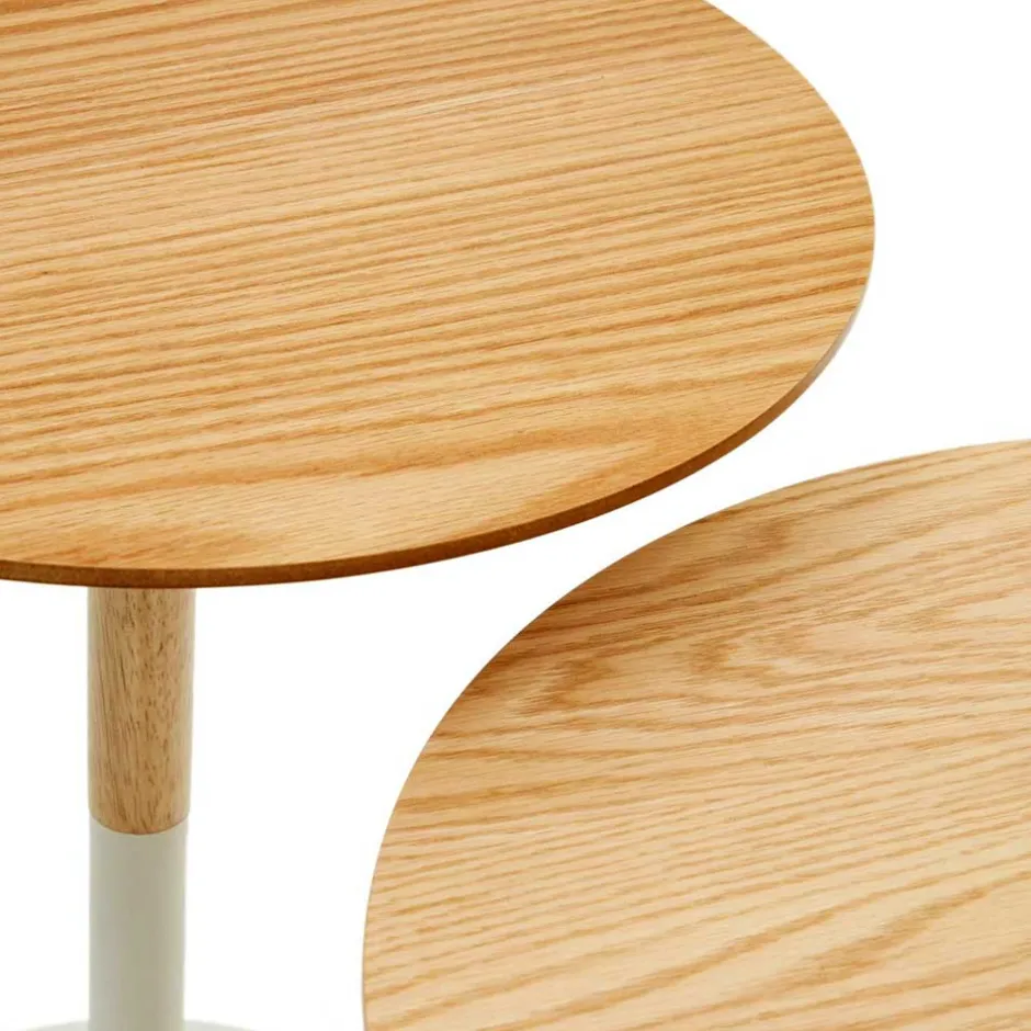 Wohnen Runde Beistelltische zweifarbig - Linuselia (zweiteilig)