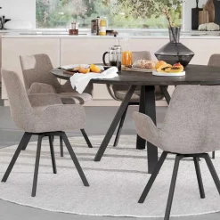 Wohnen Runde Essgruppe für 6 Personen - Malinsa (siebenteilig)