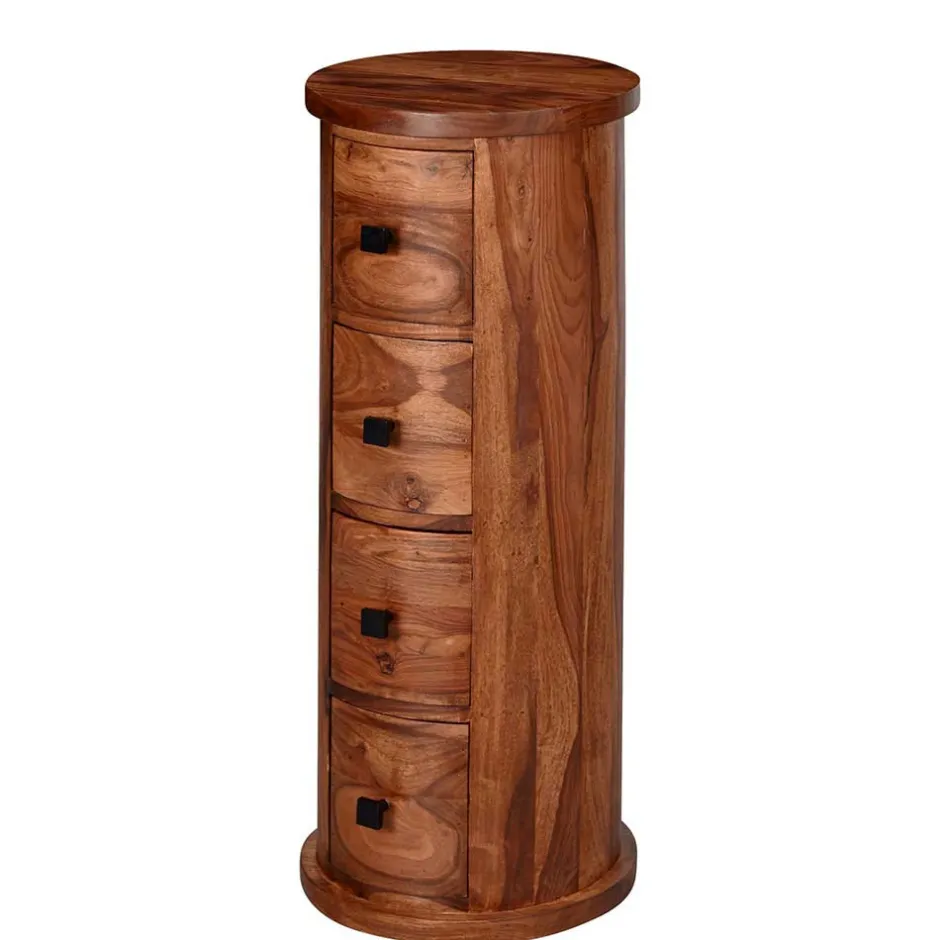 Wohnen Runde Hochkommode mit vier Schubladen - Etienna