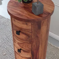 Wohnen Runde Hochkommode mit vier Schubladen - Etienna