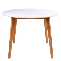 Runde Scandi Essgruppe in Weiß - Alberello (fünfteilig)^Wohnen Online