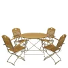 Wohnen Runde Tischgruppe für den Garten - Champagne (fünfteilig)