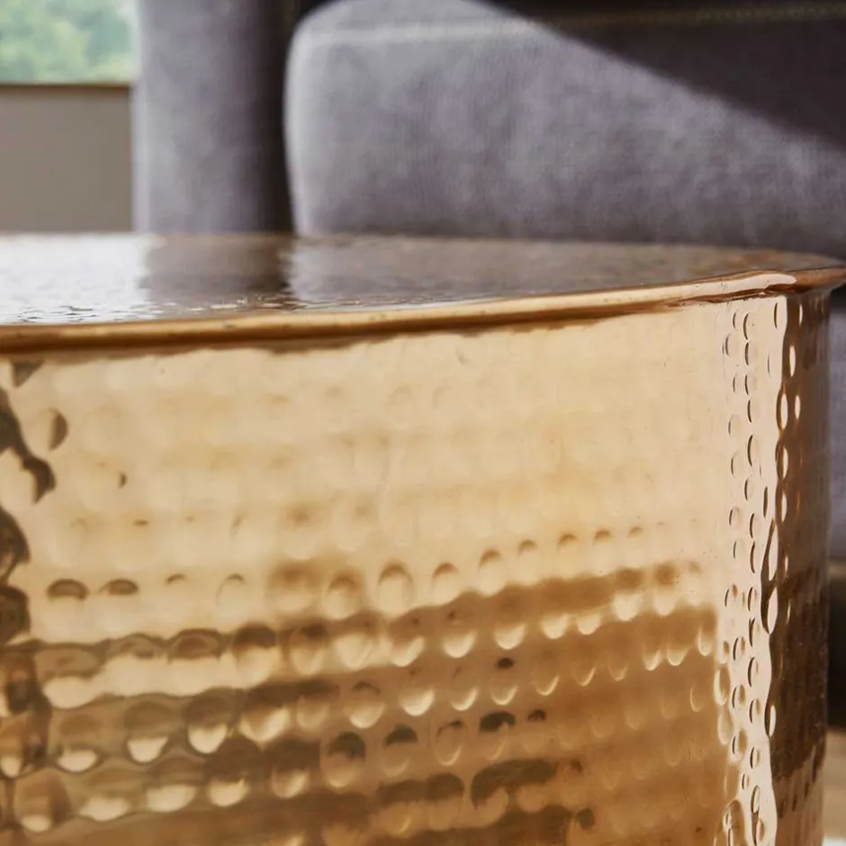 Runder Alu Couchtisch in Goldfarben - Cosima^Wohnen Hot