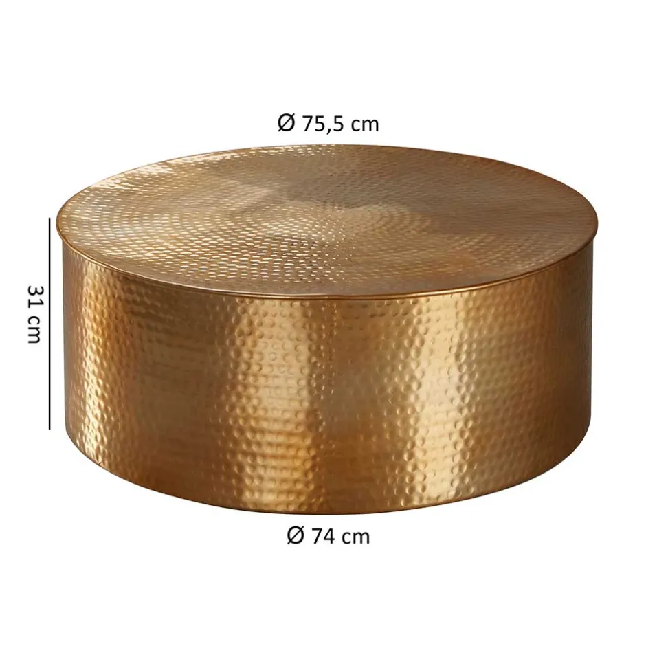 Runder Alu Couchtisch in Goldfarben - Cosima^Wohnen Hot