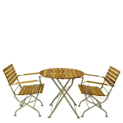 Wohnen Runder Balkontisch & Armlehnenstühle - Syolino (dreiteilig)