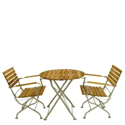 Wohnen Runder Balkontisch & Armlehnenstühle - Syolino (dreiteilig)