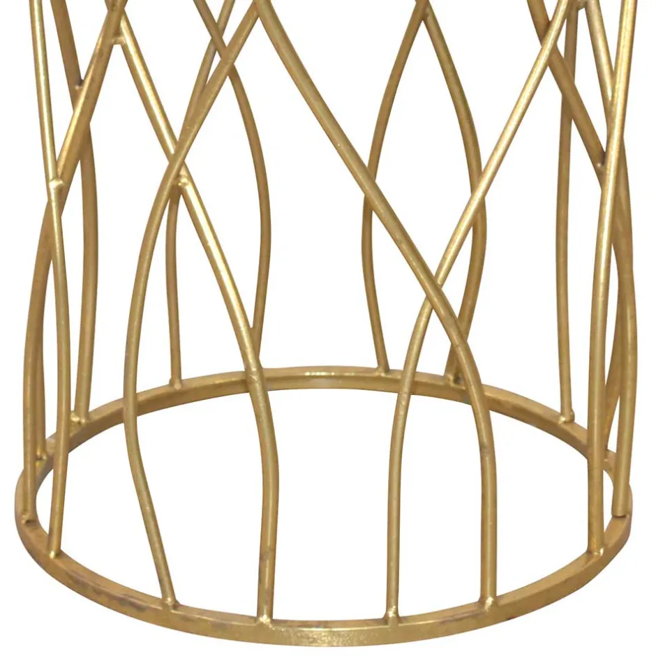 Wohnen Runder Beistelltisch aus Spiegelglas & Metall - Nycholo