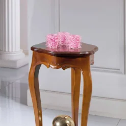 Wohnen Runder Beistelltisch 36cm Luvretto mit Furnier Nussbaum