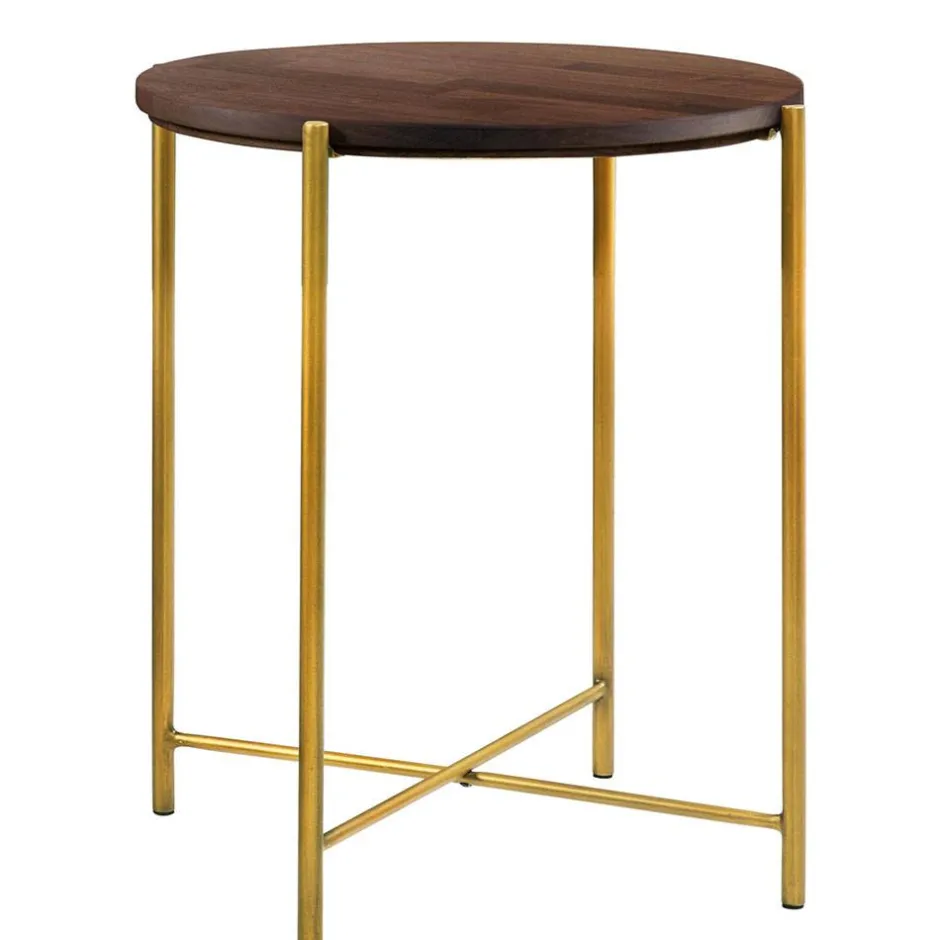 Runder Beistelltisch in Nussbaum und Bronze - Vanimarias^Wohnen Online