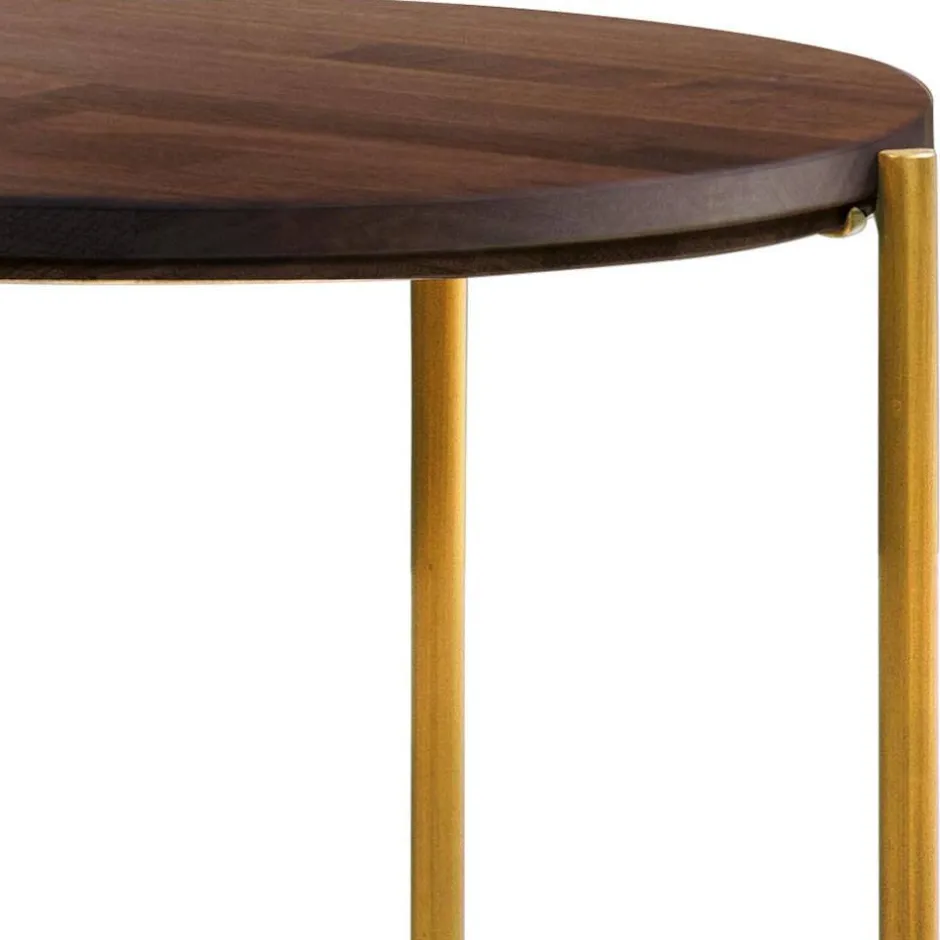 Runder Beistelltisch in Nussbaum und Bronze - Vanimarias^Wohnen Online