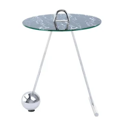 Runder Beistelltisch in Schwarz & Silber - Chaylin^Wohnen Sale