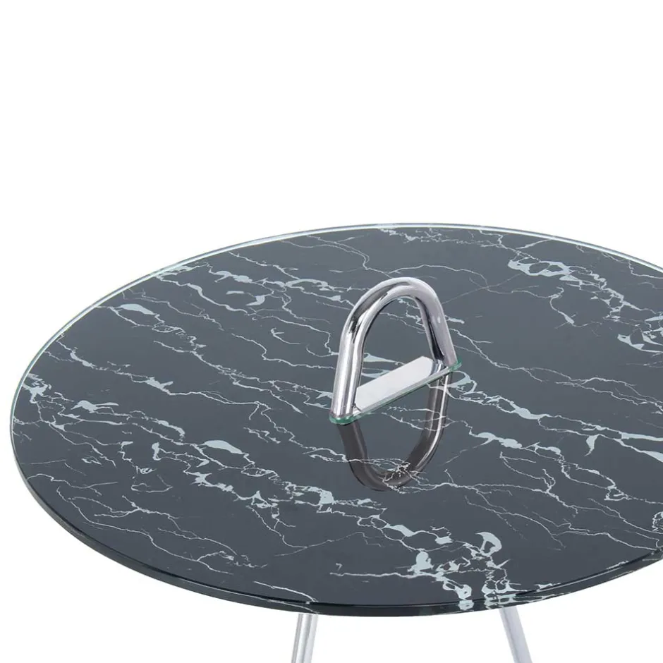 Runder Beistelltisch in Schwarz & Silber - Chaylin^Wohnen Sale