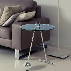 Runder Beistelltisch in Schwarz & Silber - Chaylin^Wohnen Sale