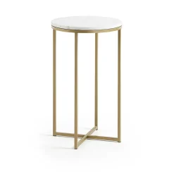 Runder Beistelltisch mit Marmor Steinplatte - Vinda^Wohnen Outlet