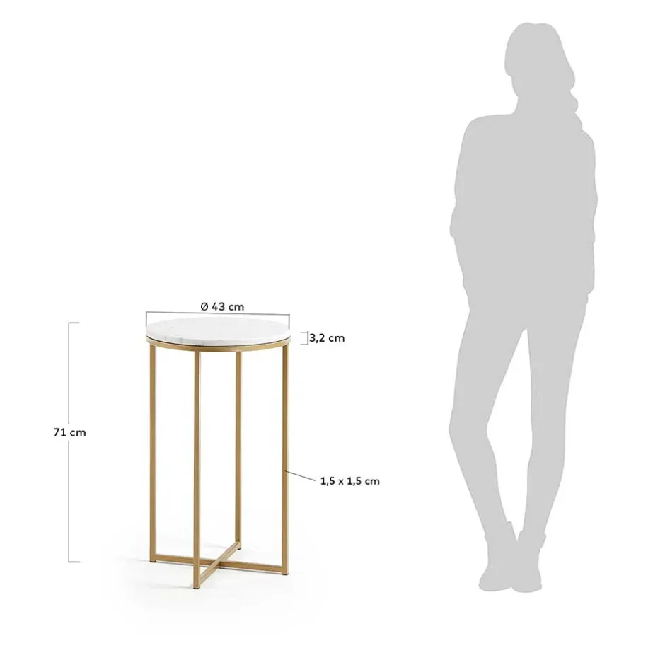 Runder Beistelltisch mit Marmor Steinplatte - Vinda^Wohnen Outlet