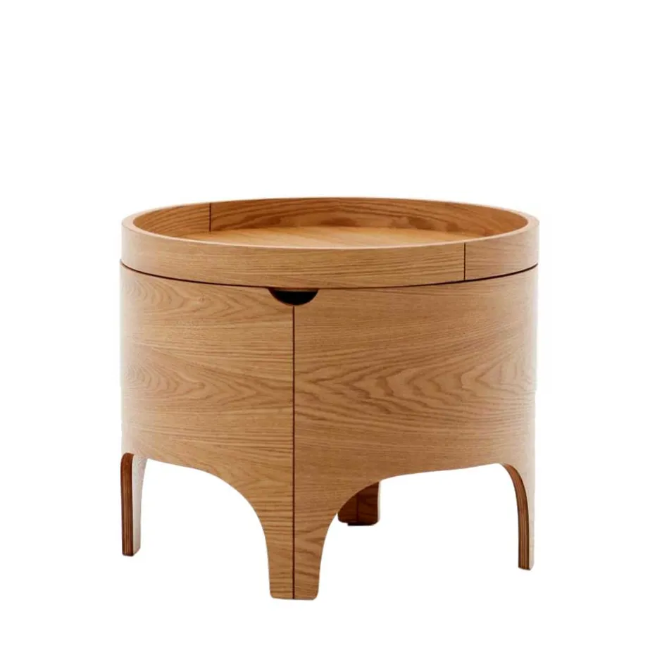 Wohnen Runder Beistelltisch mit Esche Furnier - Raso