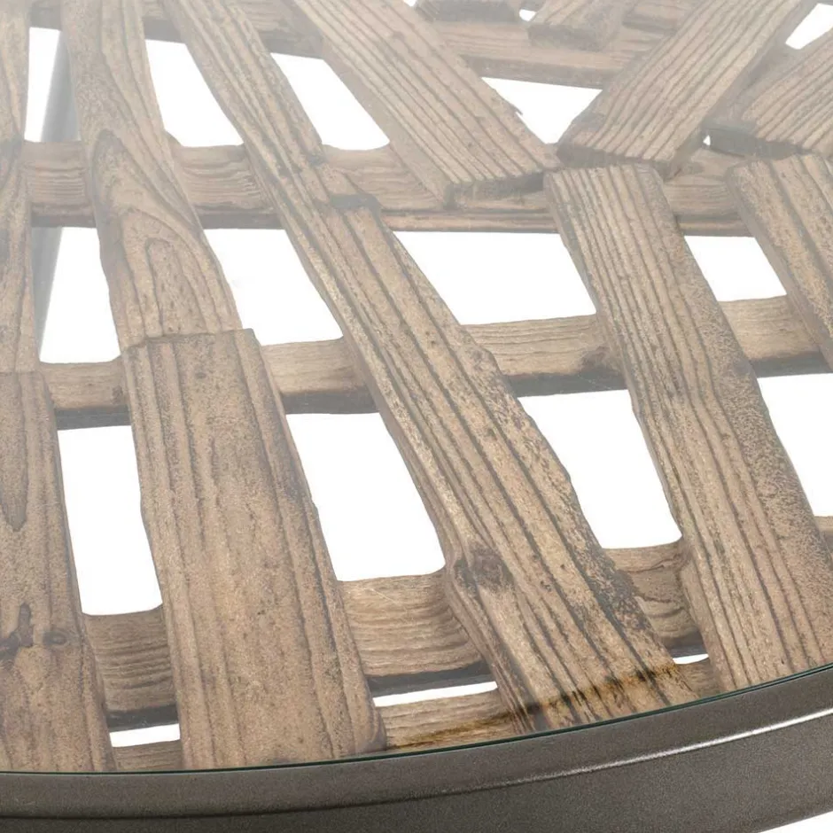 Runder Beistelltisch mit Glas & Holz - Caleo^Wohnen Hot