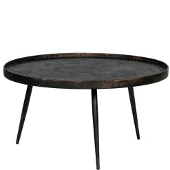 Wohnen Runder Couchtisch aus Schichtholz & Metall - Niova