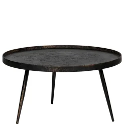 Wohnen Runder Couchtisch aus Schichtholz & Metall - Niova