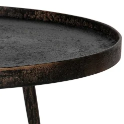 Wohnen Runder Couchtisch aus Schichtholz & Metall - Niova