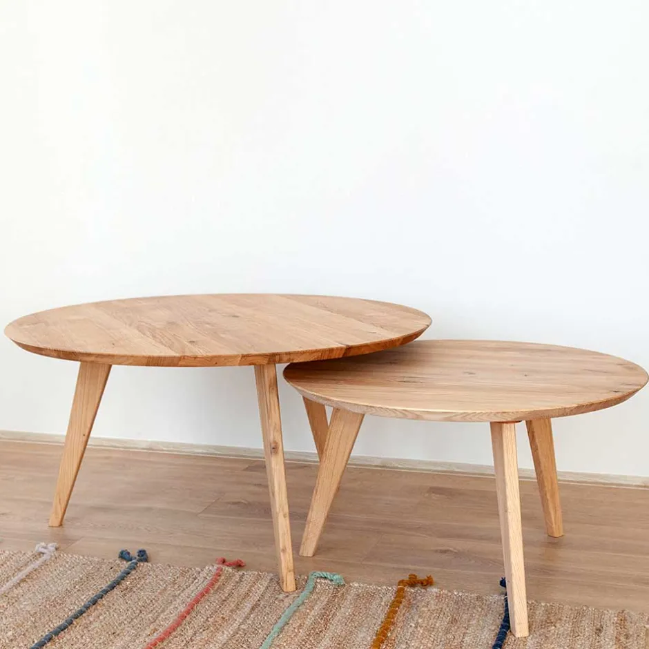 Wohnen Runder Couchtisch mit Schweizer Kante - Conturay