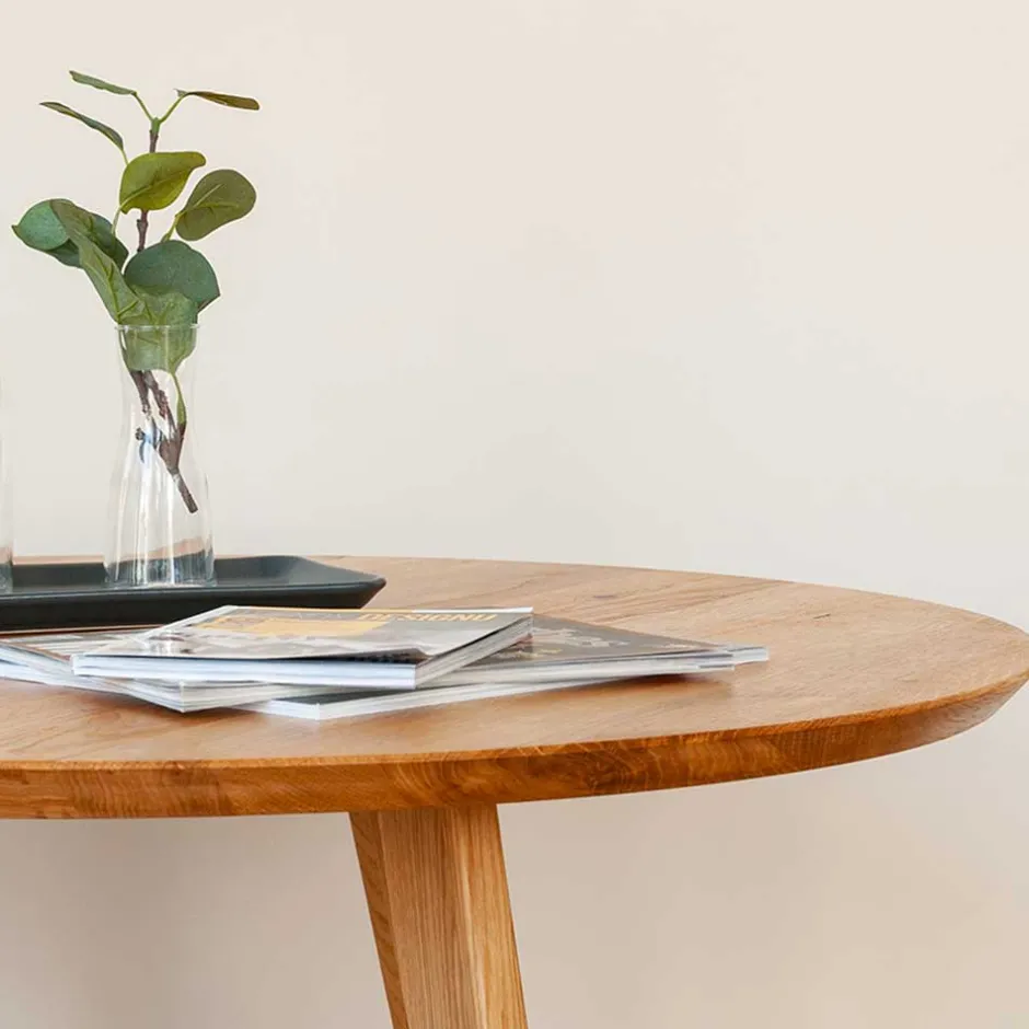 Wohnen Runder Couchtisch mit Schweizer Kante - Conturay