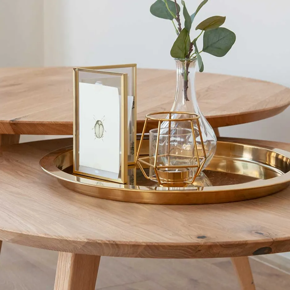 Wohnen Runder Couchtisch mit Schweizer Kante - Conturay