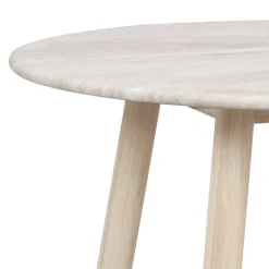 Runder Couchtisch mit Steinplatte Travertin Beige - Wroniko^Wohnen Best