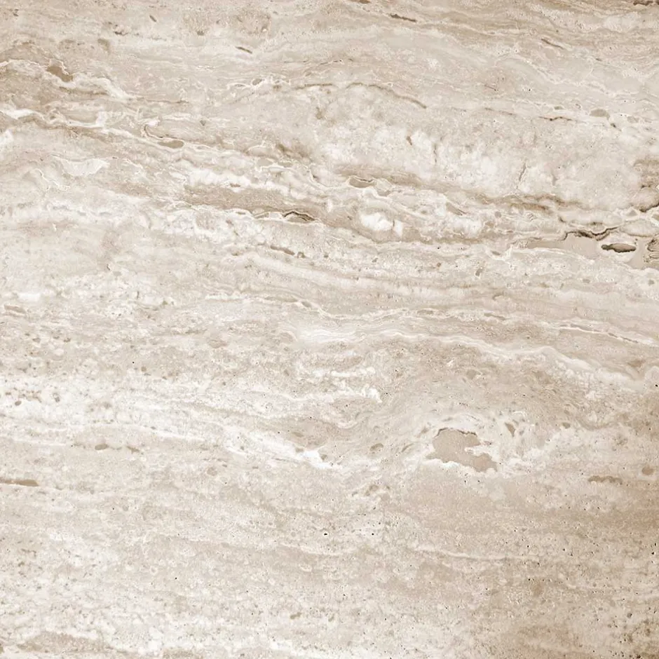 Runder Couchtisch mit Steinplatte Travertin Beige - Wroniko^Wohnen Best