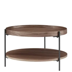 Wohnen Runder Couchtisch mit Walnuss Furnier - Ezema