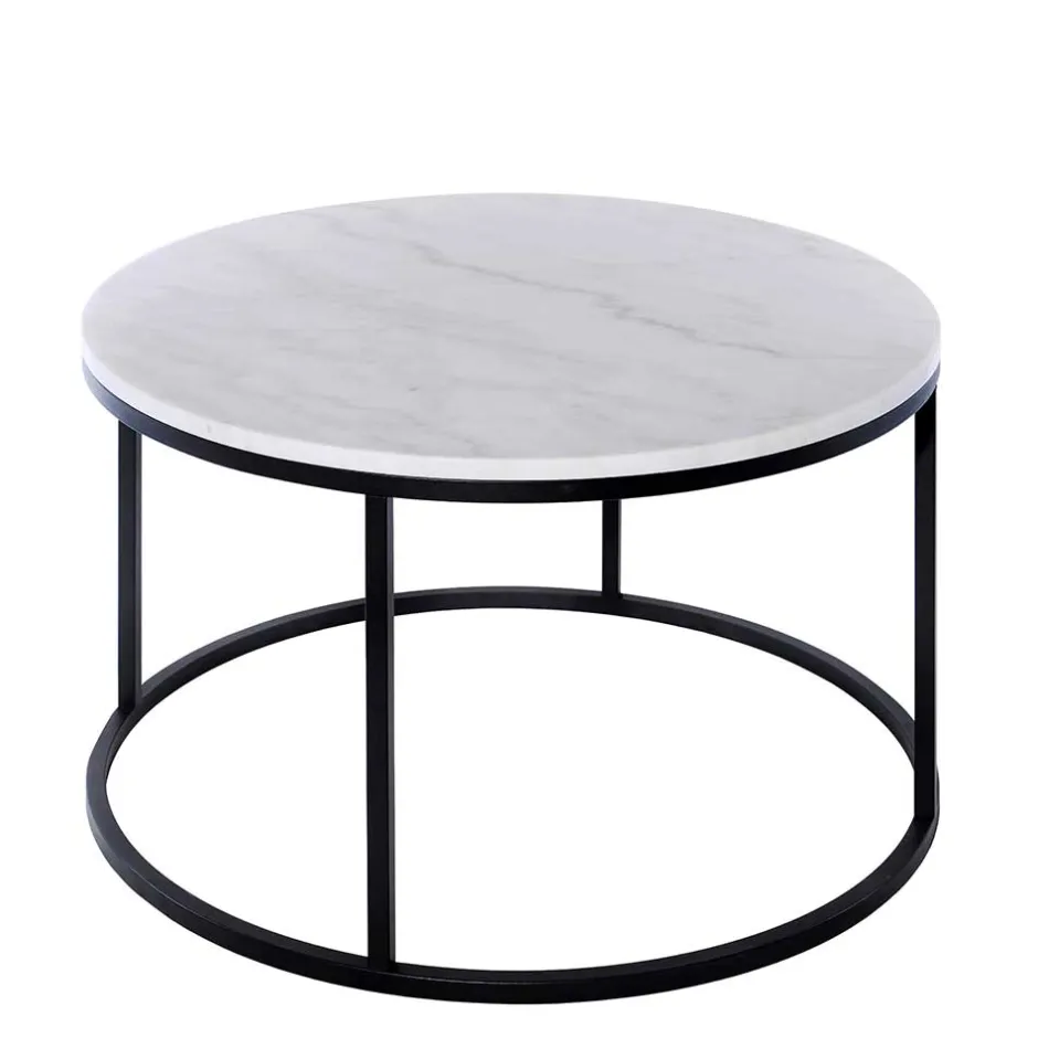 Wohnen Runder Design Couchtisch mit Marmorplatte - Ciliuma