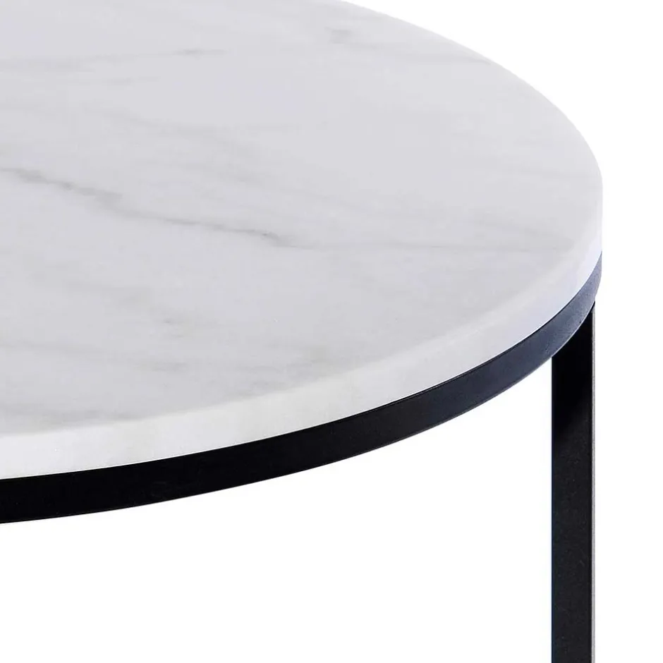 Wohnen Runder Design Couchtisch mit Marmorplatte - Ciliuma